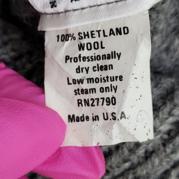 Vintage 80s London-Fog Shetland Wool Sweater S/M 18x23 USA - Picture 8 of 11